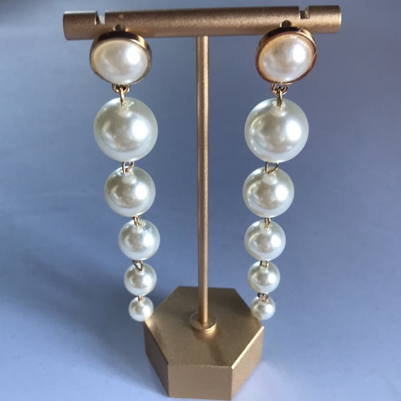 New! Faux Pearl Drop Earrings - Picture 4 of 9